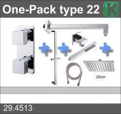 Wiesbaden one-pack inbouwthermostaatset type 22 (20cm), Doe-het-zelf en Verbouw, Sanitair, Kraan, Nieuw, Chroom, Ophalen of Verzenden