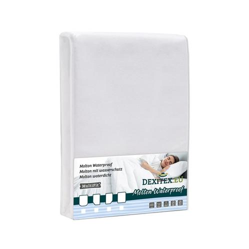 Waterdichte molton matrasbeschermer Frans bed - links, Huis en Inrichting, Slaapkamer | Beddengoed, Hoeslaken of Sloop, Wit, Nieuw