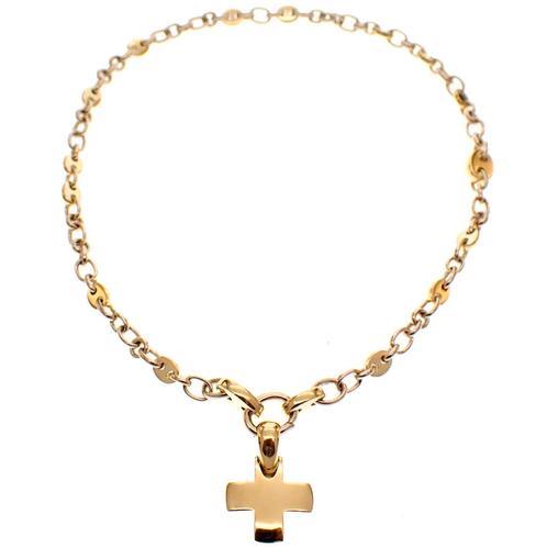 18 Krt. Bicolor gouden collier met hanger; Pomellato | 43 cm, Sieraden, Tassen en Uiterlijk, Kettingen, Overige kleuren, Gebruikt