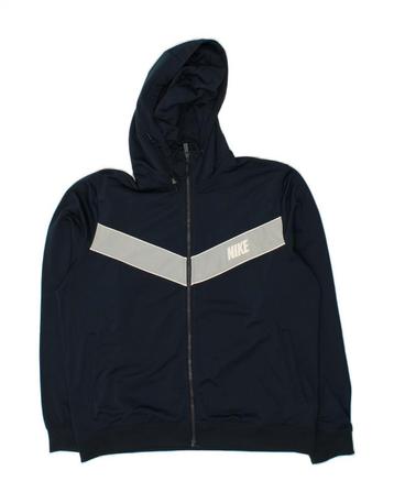 NIKE Mens Zip Hoodie Sweater XL Navy Blue Colourblock beschikbaar voor biedingen