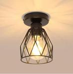 Industriële Plafondlamp – Zwart Vintage Design met E27 Lampv, Huis en Inrichting, Verzenden, Nieuw