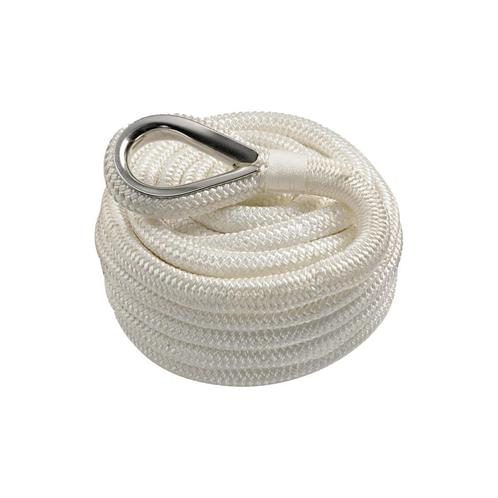Osculati Landvast Dubbel Gevlochten Polyester Wit met RVS Ve, Watersport en Boten, Accessoires en Onderhoud, Nieuw, Ophalen of Verzenden