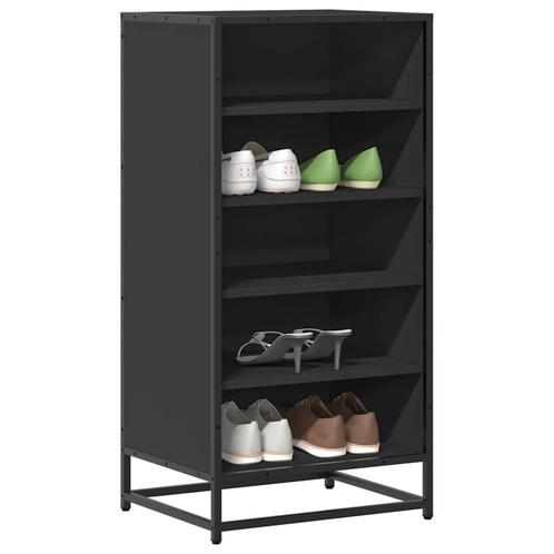 vidaXL Schoenenrek 48x38x97,5 cm bewerkt hout zwart, Huis en Inrichting, Kasten | Schoenenrekken, Nieuw, Verzenden