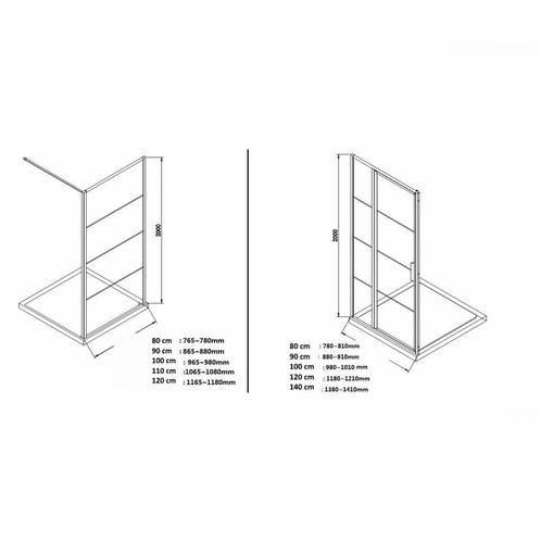 Aanbieding: Aqua Splash Douchecabine Frame 100x80 cm 8 mm, Doe-het-zelf en Verbouw, Sanitair, Ophalen of Verzenden