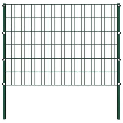 vidaXL Schuttingpaneel met palen ijzer 176,5x120 cm groen, Tuin en Terras, Schuttingen, Nieuw, IJzer, 2 meter of meer, Verzenden
