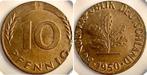 Duitsland 10 Pfennig 1950 F Messing artfremder Rohling, z..., Postzegels en Munten, Verzenden