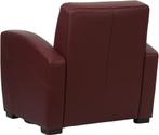 Leren fauteuil - Toledo Leer Bordeaux - Hout bruin, Huis en Inrichting, Fauteuils, Nieuw, Ophalen of Verzenden, Landelijk, 75 tot 100 cm