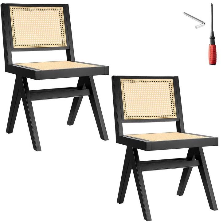 Houten stoel Lizzy met Weens vlechtwerk in boho-stijl - zwar, Huis en Inrichting, Stoelen, Verzenden