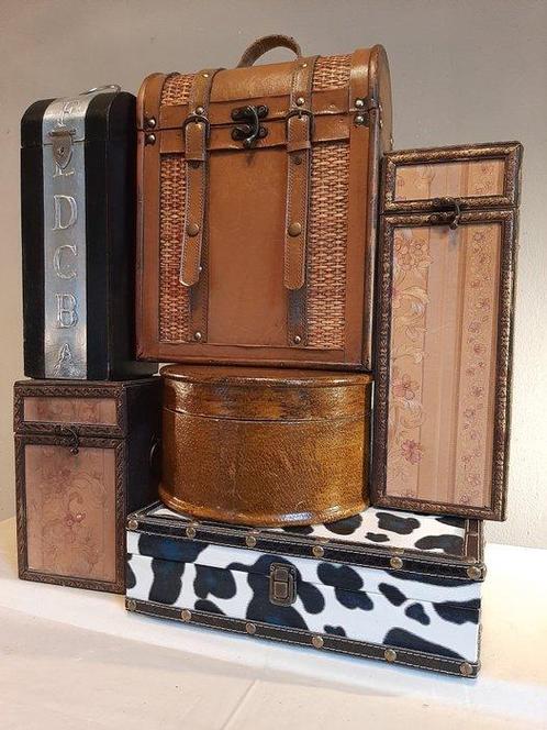 Kist (6) - Houten Kist - Koffer - 6 Stuks - Hout, Metaal, Antiek en Kunst, Curiosa en Brocante