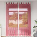 vidaXL Gordijnen voile met roedezakken 2 st wijnrood, Huis en Inrichting, Verzenden, Nieuw, Rood