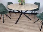 Massief eiken Tafel Rond | Ovaal | Deens | Boomstam | Bureau, Huis en Inrichting, Tafels | Eettafels, Nieuw, 100 tot 150 cm, Industriele Ovale ronde 140 130 120 110 150 160 cm Poten 