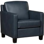 Leren fauteuil Smart - Granada Blue (blauw) - Poten hout, Nieuw, Ophalen of Verzenden, Bohemian, Eigentijds, Modern, Retro, 50 tot 75 cm