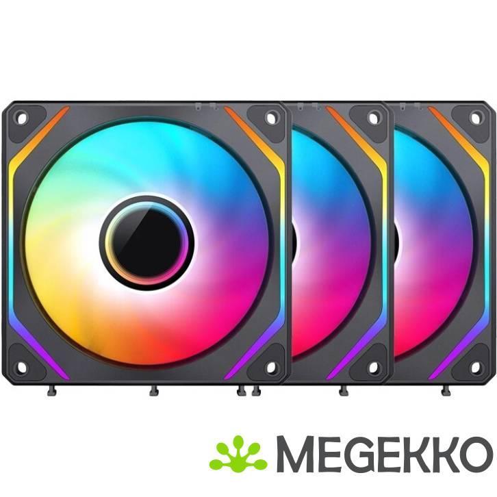 Jonsbo ZL-120BR PWM ARGB 3-Pack Reverse Blade Black, Computers en Software, Computerkoelers, Nieuw, Verzenden