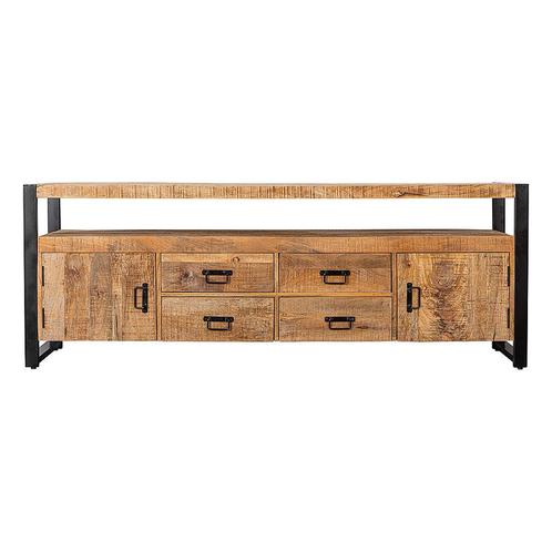 Tv-meubel Mangohout Britt 220 cm, Huis en Inrichting, Kasten | Televisiemeubels, 25 tot 50 cm, Nieuw, Overige houtsoorten, Minder dan 100 cm