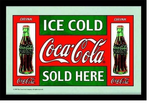 Ice cold Coca-Cola spiegel, Huis en Inrichting, Woonaccessoires | Spiegels, Nieuw, Verzenden