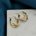 Tricolor gouden oorringen | Ø 14,3 mm (witgoud) (witgoud), Sieraden, Tassen en Uiterlijk, Oorbellen, Ophalen of Verzenden, Gebruikt