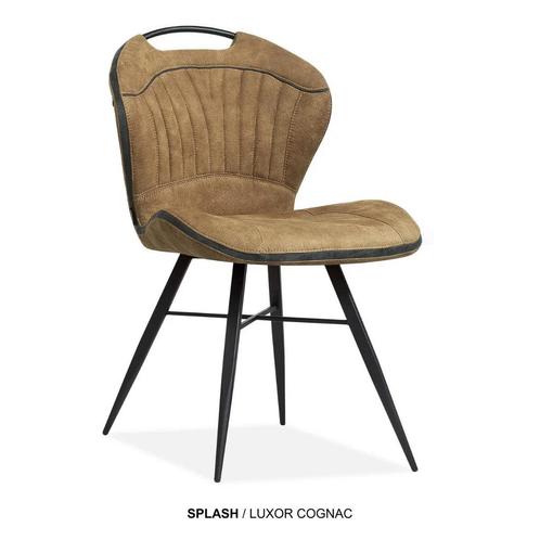 MX Sofa Eetkamerstoel Splash | Congac | Microvezel stof, Huis en Inrichting, Stoelen, Nieuw, Ophalen