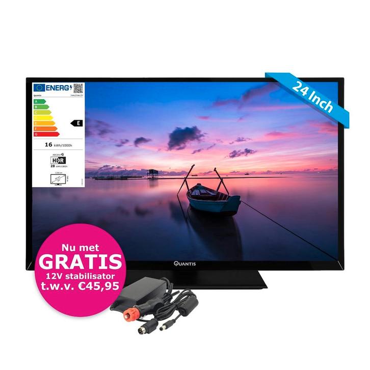 Quantis 24 Inch 12 Volt Google SMART LED TV Nu met GRATIS St, Watersport en Boten, Navigatiemiddelen en Scheepselektronica, Nieuw