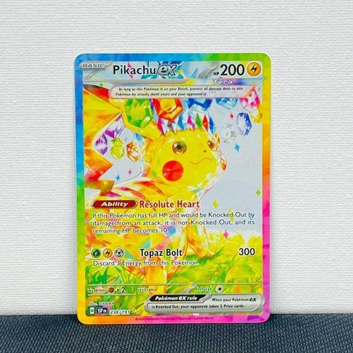 Pokémon Card - Pikachu ex #238 Surging Sparks - Pokémon, Hobby en Vrije tijd, Verzamelkaartspellen | Pokémon