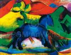Kunstdruk Franz Marc - Blaues Pferdchen 80x60cm, Verzenden, Nieuw