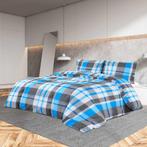 vidaXL Dekbedovertrekset 200x200 cm katoen blauw en grijs, Huis en Inrichting, Verzenden, Nieuw, Grijs