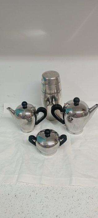 Alessi - Carlo Alessi - Koffieservies (4) - Roestvrij staal, Antiek en Kunst, Antiek | Keukenbenodigdheden