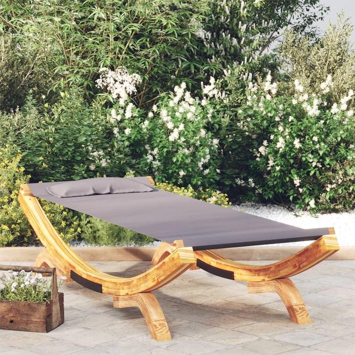 vidaXL Loungebed 100x188,5x44 cm massief gebogen hout, Tuin en Terras, Ligbedden, Nieuw, Verzenden