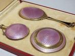 Handspiegel (4) - Emaille, Verguld - Antiek toiletset, Antiek en Kunst, Antiek | Goud en Zilver