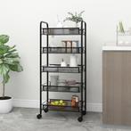 vidaXL Keukentrolley 5-laags 46x26x105 cm ijzer zwart, Verzenden, Nieuw
