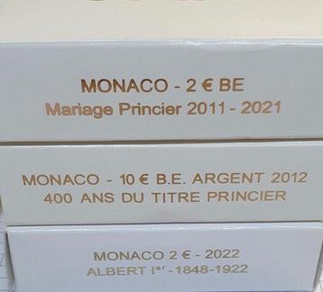 Monaco. 2 Euro / 10 Euro 2012/2022 (3 monnaies) Proof beschikbaar voor biedingen