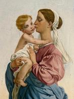 Tegel - Herdersmeisje met kind uit een schilderij van, Antiek en Kunst