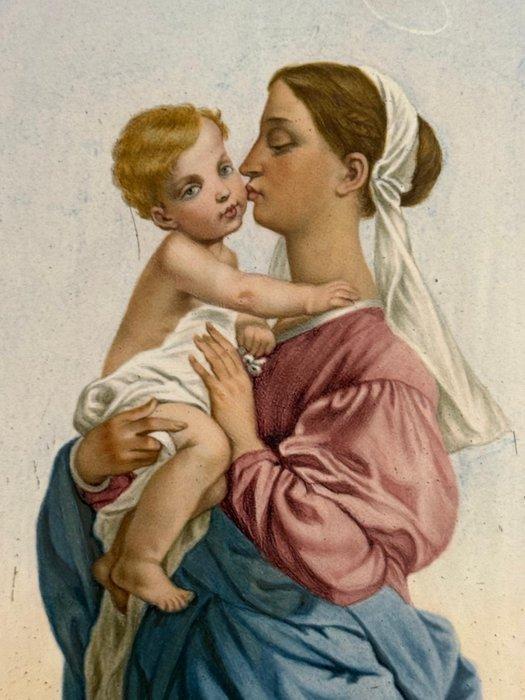 Tegel - Herdersmeisje met kind uit een schilderij van, Antiek en Kunst, Antiek | Glas en Kristal