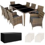 Aluminium wicker zitgroep Menorca 8+1 met beschermhoes - nat, Verzenden, Nieuw