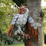 sculptuur, Prachtige metalen uil - 39.5 cm - IJzer