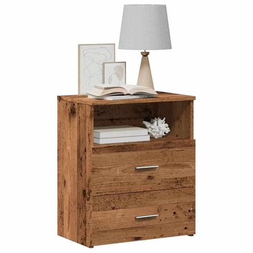vidaXL Nachtkastjes 2 st 50x32x60 cm bewerkt hout oud, Huis en Inrichting, Slaapkamer | Nachtkastjes, Nieuw, Hout, Verzenden
