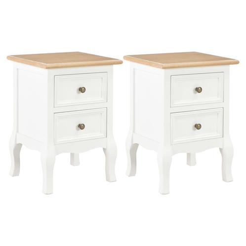 vidaXL Nachtkastje 2 st 35x30x49 cm MDF wit, Huis en Inrichting, Slaapkamer | Nachtkastjes, Nieuw, Minder dan 45 cm, Hout, Minder dan 55 cm