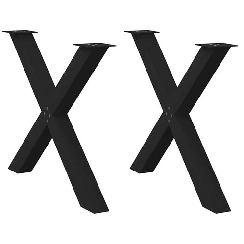 vidaXL Eettafelpoten 2 st X-vormig 90x(72-73) cm staal zwart, Huis en Inrichting, Tafelonderdelen, Nieuw, Verzenden