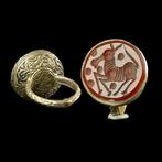 Ottomaanse Rijk Ring met carneool diepdruk met paard, Sieraden, Tassen en Uiterlijk