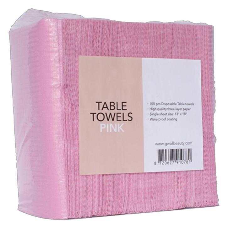 Nail Perfect  Table Towels Pink  100 Stuks, Sieraden, Tassen en Uiterlijk, Uiterlijk | Haarverzorging, Nieuw, Verzenden