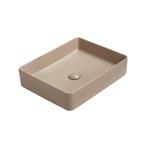 Wastafel Elena 50x40x11cm mat beige inclusief afvoerplug, Doe-het-zelf en Verbouw, Sanitair, Verzenden, Nieuw