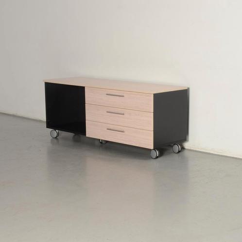 Officenow verrijdbaar ladekast, grijs eiken, 57 x 140 cm, 3, Huis en Inrichting, Kasten | Roldeurkasten en Archiefkasten, Ophalen of Verzenden