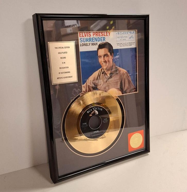 Elvis Presley - Surrender 24KT Gouden Plaat Single, Verzamelen, Muziek, Artiesten en Beroemdheden, Ophalen