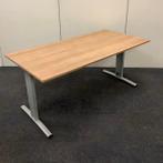 Verstelbaar bureau met kabelgoot, 180x90 cm, havanna - grijs