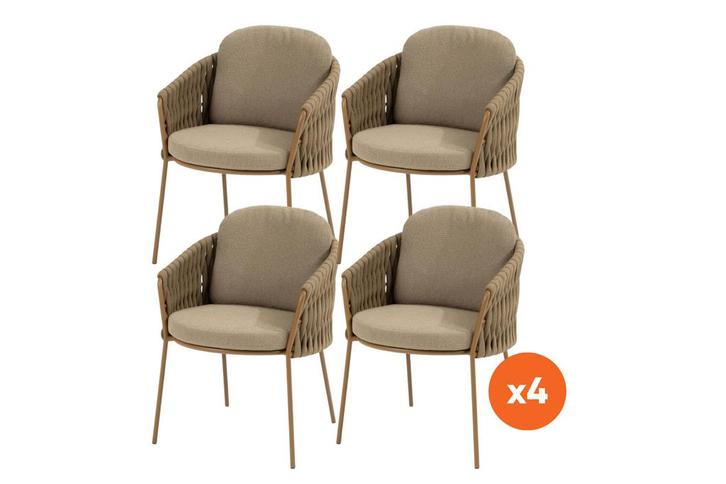Set van 4 - 4 Seasons Outdoor Molina dining tuinstoel -, Tuin en Terras, Tuinsets en Loungesets, Nieuw, Overige materialen, Verzenden