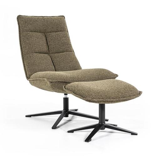 *WOONWINKEL* Eleonora Marcus Fauteuil Met Voetenbank Groen B, Huis en Inrichting, Fauteuils, Nieuw, Verzenden
