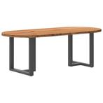 vidaXL Eettafel 220x100x74 cm ovaal massief eikenhout, Huis en Inrichting, Tafels | Eettafels, Verzenden, Nieuw