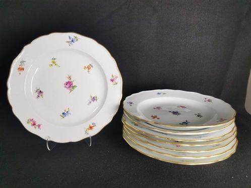 Meissen - Fiori sparsi - 8 piattI Blu Spade incrociat -, Antiek en Kunst, Antiek | Glas en Kristal