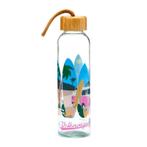 Drinkfles Glas - Volkswagen Busje Waves - VW T1 - Roze&Blauw, Ophalen of Verzenden, Nieuw