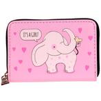 Lieve roze portemonnee met witte olifant en hartjes - 14x10c, Nieuw, Ophalen of Verzenden
