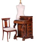 Uitzonderlijk rijk uitgevoerde Davenport met harlekijn  de, Ophalen of Verzenden